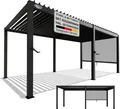 Produktbild: Juskys Lamellendach Tahiti 3x5,9 m inkl. Seitenwand 3 m - Stahl Pergola stabil & wetterfest - Anthrazit
