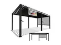 Produktbild: Juskys Lamellendach Tahiti 3x5,9 m inkl. Seitenwand 3 m - Stahl Pergola - Terrassenüberdachung stabil - Anthrazit