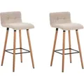 Produktbild: CLP - 2er Set Barhocker Lincoln Stoff natura creme