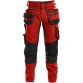 Produktbild: DASSY® Flux Multitaschen-Bundhose mit Stretch und Kniepolstertaschen - rot/schwarz - 48-5cm