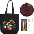 Produktbild: Stickset f¨¹r Segeltuchtasche, Anf?nger Stickerei Set mit Blumenmuster Leinen...