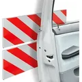 Produktbild: Garagen Wandschutz 2er Set, Selbstklebend, 20x50 Cm, Garagentürschutz, Rammschutz Reflektierend, Eva, Rot-weiß - Relaxdays