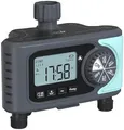 Produktbild: Royal Gardineer Wassertimer: Digitaler Bewässerungscomputer mit Display, 4 Zonen, programmierbar (Bewässerungscomputer Schlauch, Digital-Bewässerungsadapter, Feuchtigkeitsmesser)