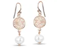 Produktbild: Materia Paar Ohrhänger Rosegold Blumen Ornament mit Perlen SO-305, aus 925 Sterling Silber, vergoldet