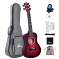 Produktbild: Winzz Ukulele Konzert 23 Zoll Rot, Ukulele Anfänger Set für Erwachsene Kinder, Einzigartiges Farbdesign…