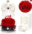 Produktbild: Ewige Rose mit Engel Figur, Geschenke für Mama, Infinity Rosen im Glas 