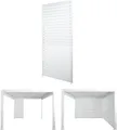 Produktbild: Aluminium Lamellenwand für Pergola HWC-N94 3x3m, Lamellenpaneel Modul Seitenwand Sichtschutz, 213x94cm weiß