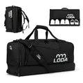 Produktbild: LODA Team (68L) - Sporttasche mit Schuhfach, Nassfach, Rucksackfunktion & Wertsachenfach - Perfekte Fußball-, Handball-, Trainings-, oder Fitnesstasche - Tasche für Sport, Reisen & Freizeit