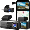Produktbild: BOTSLAB Dashcam Auto Vorne Hinten, 4K Dashcamera Auto Dashkamera GPS WiFi, Dual Autokamera 64GB SD Karte, ADAS, Nachtsicht, 170°Weitwinkel, WDR, 2...