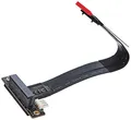 Produktbild: Delock M.2 Key M zu PCIe x4 NVMe Adapter gewinkelt mit 20 cm Kabel