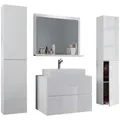 Produktbild: Mid.you Badezimmer VCM Lendas, Weiß, Holzwerkstoff, 5-teilig, 4 Fächer, 2 Schublade(n),2 Schublade(n) Schubladen, 127 cm, hängend, Badezimmer, Badmöbelsets & Badmöbelserien, Badmöbel-Sets