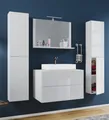 Produktbild: VCM 5-tlg. Waschplatz Waschtisch | Waschbecken Unterschrank Breite 60 cm | Badmöbel Set mit Schubladen Drehtüren Spiegel | Lendas XL Schublade