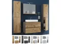 Produktbild: VCM 5-tlg. Waschplatz Waschtisch Waschbecken Unterschrank Breite 60 cm Badmöbel Set mit Schubladen Drehtüren Spiegel Lendas XL Schublade