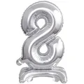 Produktbild: Folienballon Zahl 8 silber stehend