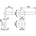 Produktbild: HOPPE Rosette Drückergarnitur Ø 52mm OB Messing Roissy M1941/17KV/17KVS poliert