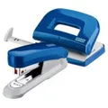 Produktbild: Novus Schreibtisch-Accessoire Set Hefter E15 Locher E210 blau glänzend