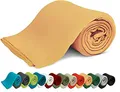 Produktbild: KiGATEX Polar-Fleecedecke – 130 x 160 cm – Oeko-TEX Standard 100 Zertifiziert – Kuschelige Fleece-Decke für innen & außen – Pflegeleicht als Sofa-, Sommer-, Hunde- oder Tagesdecke – Curry