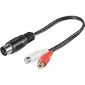 Produktbild: Ett - Audio-kabeladapter, Din-stecker Zu Stereo-cinch-buchse, Din-stecker 180° (5-pin) 2x Cinch-buchse (audio Links/rechts). Kabellänge 0.2 M