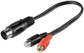 Produktbild: Audio-Video-Kabel 0,2 Meter  5-polig DIN-Stecker > 2 x Cinchkupplung