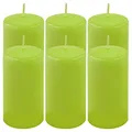 Produktbild: Stumpenkerze Höhe 11,5 cm Ø 6 cm lange Brenndauer Rund-Kerze Säulenkerzen Kerzen-Deko Tafelkerzen Weihnachts-Kerzen Hochzeit (hell-grün, 6)