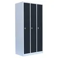 Produktbild: Lüllmann 3er Spind komplett montiert anthrazit 180x88,5x50cm (HxBxT) Umkleide Stahl Kleiderspind Garderobenschrank Spindschrank 510138