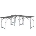 Produktbild: Tapezier-/Mehrzwecktisch, 3er-Set, je LxBxH: 100 x 60 x 76 - 94 cm, Aluminium/MDF - braun
