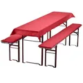 Produktbild: NYVI Bierbankauflagen Set 240x90 cm Rot - 1x Tischdecke für 220x70 cm Biertische & 2x Gepolsterte Auflage für 220x25 cm Bierbänke