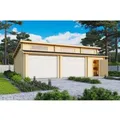 Produktbild: Lasita Garage Hawaii Set mit Sektionaltoren 780 cm x 520 cm Natur/Unbehandelt