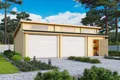 Produktbild: Garage Stufendach 44 mm Hawaii mit Sektionaltor 820x520 cm Lasita