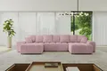 Produktbild: ALTDECOR Ecksofa in U-Form mit Schlaffunktion und Bettkasten ENIL-U 401x189x68 Rosa - Corner Sofa Bett Eckcouch Couch L-Form Schlafcouch Ausziehbar Wohnlandschaft Schlafsofa Cauchsofa