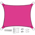 Produktbild: PEREL Sonnensegel, rechteckig 2x3m 3x4m Balkon Garten Sonnenschutz-Segel Ösen-Befestigung rosa 400 cm x 300 cm