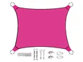 Produktbild: Sonnensegel Rechteckig 3x4m Farbe Pink mit praktischem Ösen Montagekit - Sonnenschutz für Ihren Garten/Balkon!
