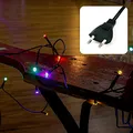 Produktbild: hellum LED mini Lichterkette innen, 5,1m Lichtlänge 35 LED Lichterkette innen bunt mit Stecker, für Weihnachtsbaum Strom Kabel grün, Stecker 1,5m, 577570