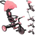 Produktbild: GLOBBER EXPLORER TRIKE 4in1 – Kinderwagen, Dreirad und Laufrad, 10/8,5 Zoll, TPR-Sitz, höhenverstellbar, coral pink - Rosa