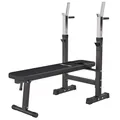Produktbild: GORILLA SPORTS® Hantelbank mit Ablage - Dip-Station, Verstellbare Höhe und Neigungswinkel, Klappbar, bis 200 kg, Schwarz oder Weiß - Drückerbank, Flachbank, Multifunktion, Trainingsbank