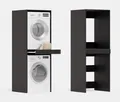 Produktbild: PLATAN ROOM Waschmaschine Trockner Schrank mit Ausziehbrett • Waschmaschinenschrank für Waschmaschine & Wäschetrockner • Überbauschrank 187 x 65 x 66 cm (Anthrazit)
