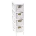 Produktbild: Möbel Mdf Weiss 4 Körbe Papiergeflecht - Weiss Tendance