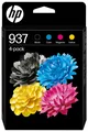 Produktbild: HP Nr.937 4er-Pack originale Druckerpatronen Schwarz, Cyan, Magenta, Gelb 1250