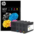 Produktbild: Original HP 937 Druckerpatronen Set schwarz farbe für OfficeJet Pro 9128