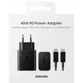 Produktbild: SAMSUNG Schnellladeadapter mit Datenkabel (USB Type-C, 45W Watt) schwarz
