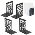 Produktbild: Buchstütze 2 Parr(=4 Stück), Buchstützen Metall Schwarz, Bücherstütze Bücherhalter für Regal, Book Holder für Büro/Schule/Zuhause, Bookends Bibliothek Shelves, Bücherstopper CD Kinder, 12X16X9.5cm
