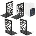 Produktbild: Buchstütze 2 Parr=4 Stück, Buchstützen Metall Schwarz, Bücherstütze Bücherhal...
