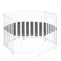Produktbild: Roba Kids Laufgitter 6-eckig inkl. Schutzeinlage Graphite gesteppt Luxe weiß