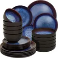 Produktbild: tectake Tafelservice, Blau, Keramik, 26.5x2.5x26.5 cm, Essen & Trinken, Geschirr, Geschirr-Sets