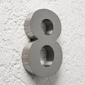 Produktbild: 3D Hausnummer 8 Edelstahl V2A unbeleuchtet Arial