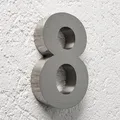 Produktbild: 3D Hausnummer 8 Edelstahl in 3D Design Arial V2A Hausnummernschild