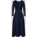 Produktbild: Swing Cocktailkleid mit Spitzenbesatz in Marine, Größe 46