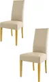Produktbild: t m c s Tommychairs - 2er Set Moderne Stühle LUISA für Küche und Esszimmer, robuste Struktur aus lackiertem Buchenholz Farbe Eiche, Gepolstert und mit Kunstleder in der Farbe Leinen bezogen