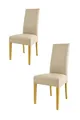 Produktbild: t m c s Tommychairs - 2er Set Moderne Stühle Luisa für Küche und Esszimmer, robuste Struktur aus lackiertem Buchenholz Farbe Eiche, Gepolstert und mit Kunstleder in der Farbe Leinen bezogen