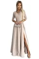Produktbild: Numoco Abendkleid Amber Maxikleid Partykleid Cocktailkleid langes Kleid mit Spitze, beige (DE/NL/SE/PL, Alphanumerisch, L, Regular, Regular, Beige)